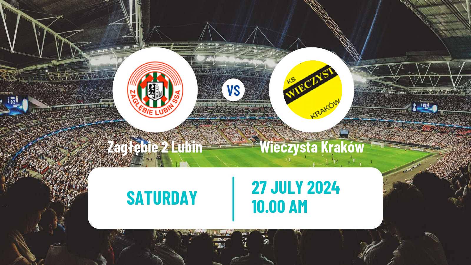 Soccer Polish Division 2 Zagłębie 2 Lubin - Wieczysta Kraków