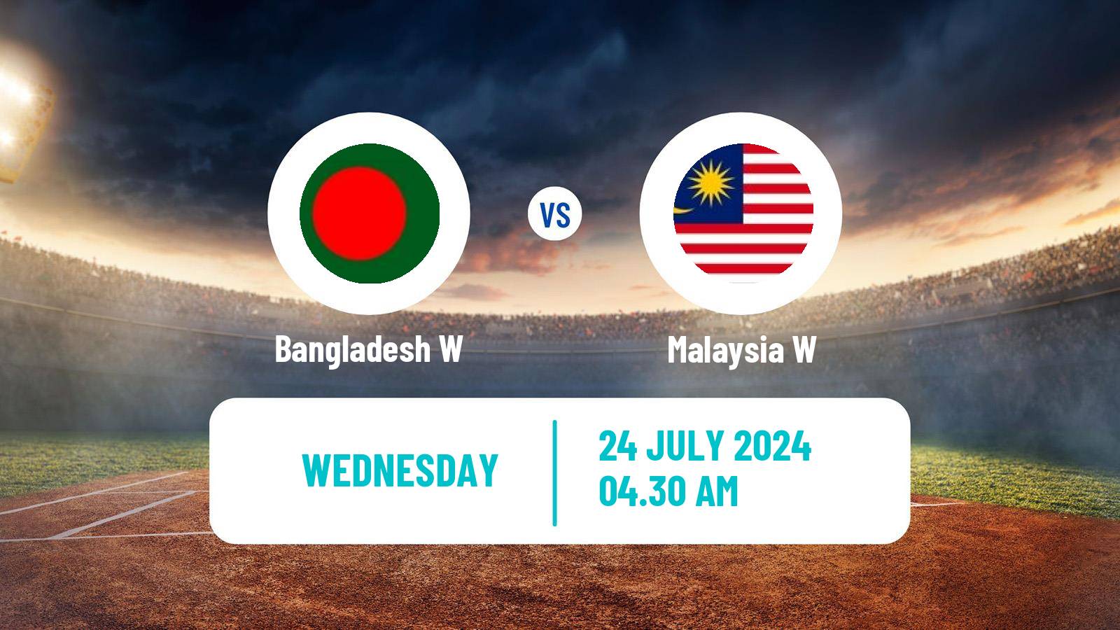 Cricket T20 Asia Cup Women Bangladesh W - Malaysia W