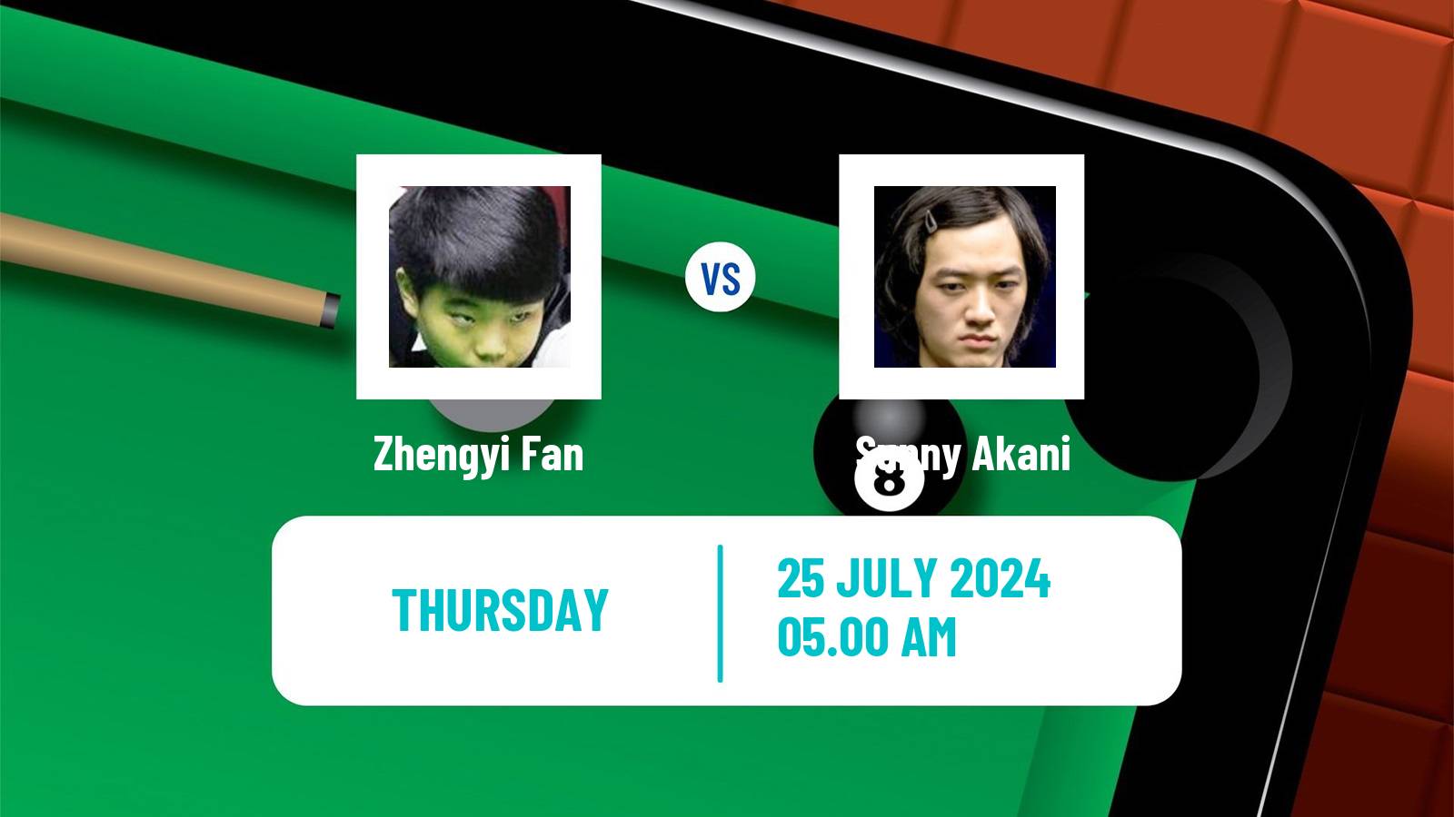 Snooker Grand Prix Zhengyi Fan - Sunny Akani