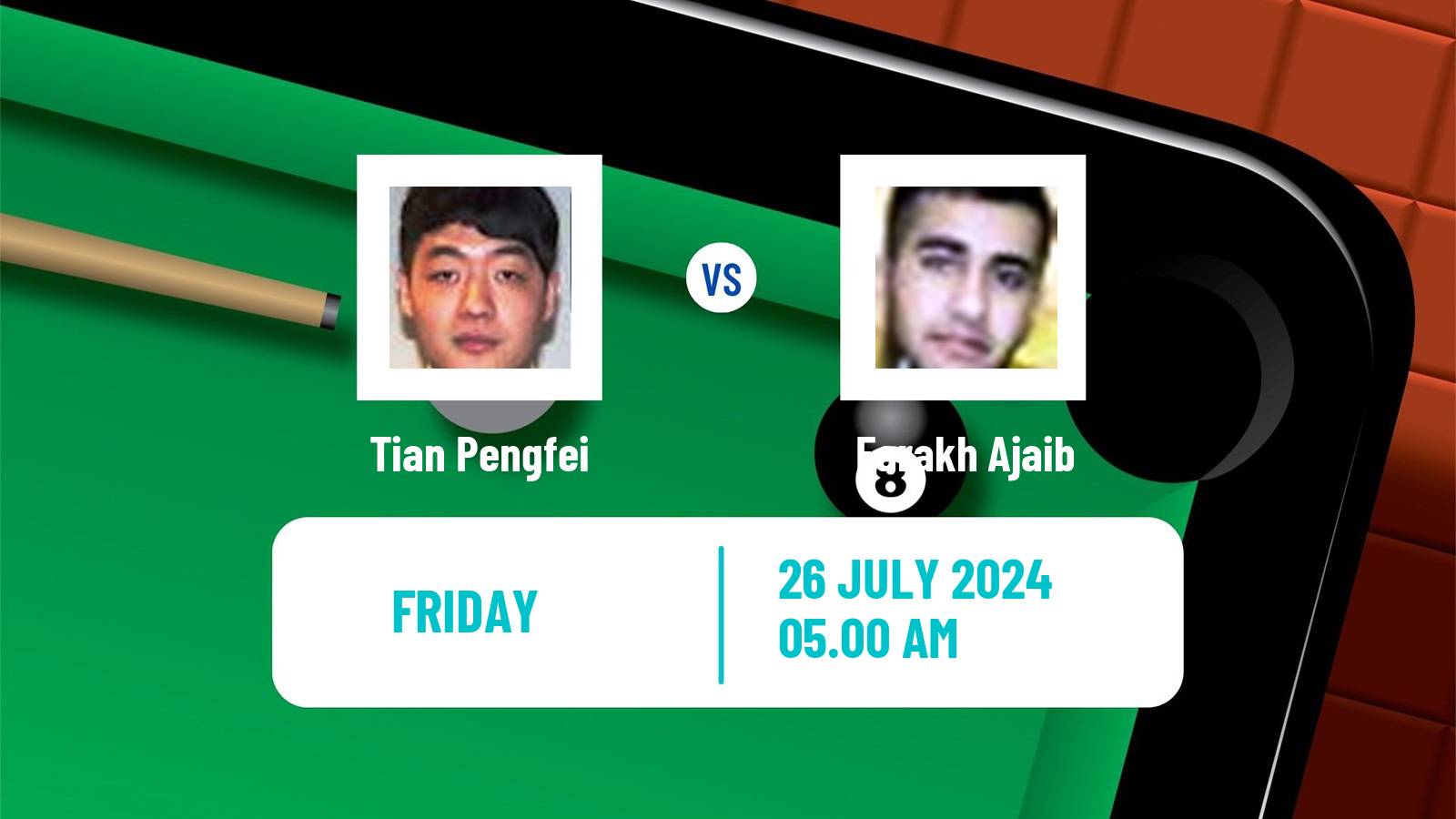 Snooker Grand Prix Tian Pengfei - Farakh Ajaib