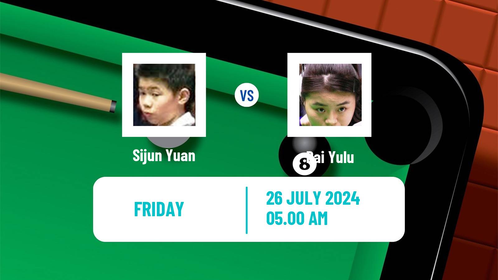 Snooker Grand Prix Sijun Yuan - Bai Yulu