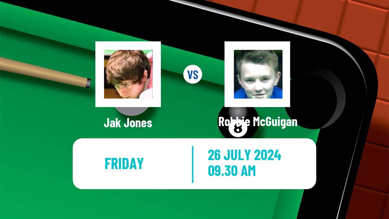 Snooker Grand Prix Jak Jones - Robbie McGuigan