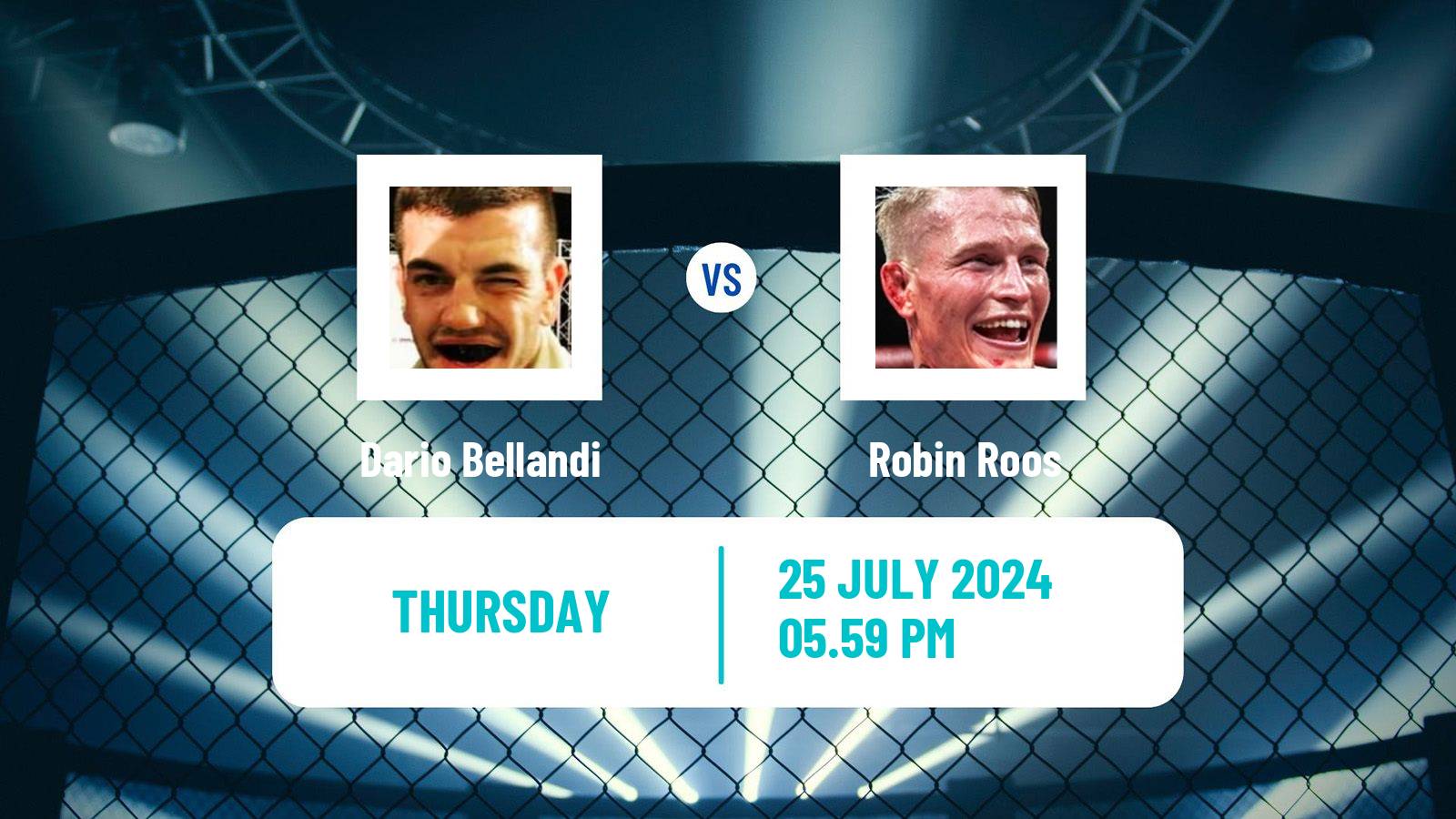MMA Middleweight Cage Warriors Men Dario Bellandi - Robin Roos