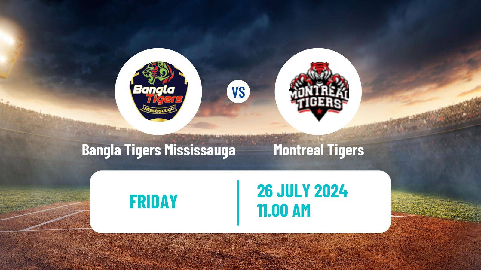 Cricket Canadian Global T20 Bangla Tigers Mississauga - Montreal Tigers