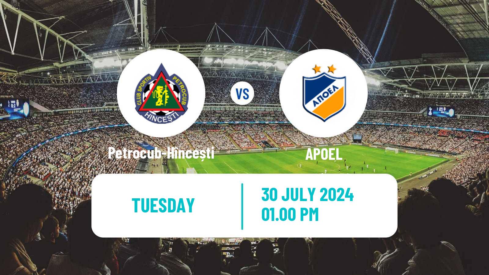 Soccer UEFA Champions League Petrocub-Hîncești - APOEL