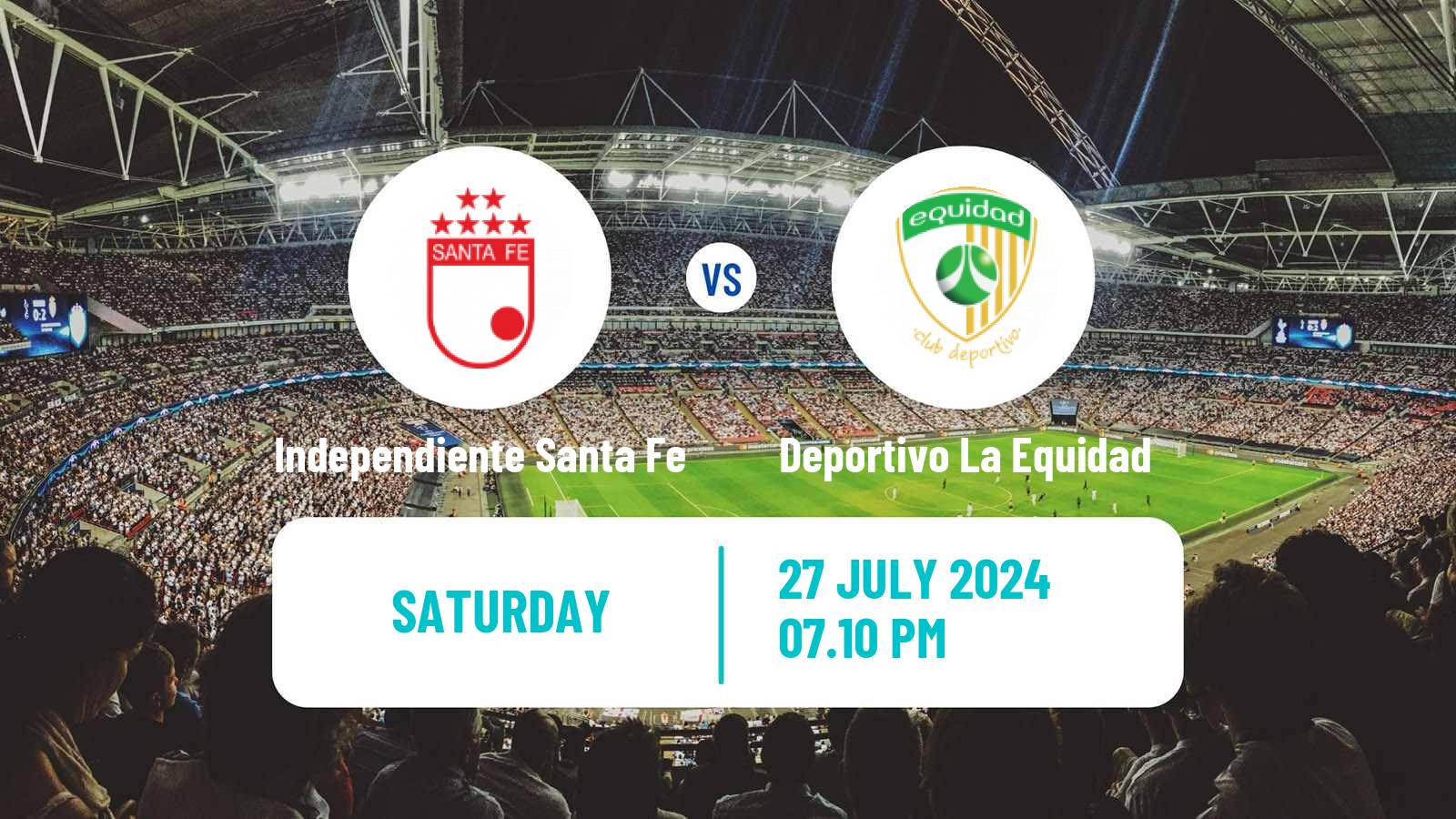 Soccer Colombian Primera A Independiente Santa Fe - Deportivo La Equidad