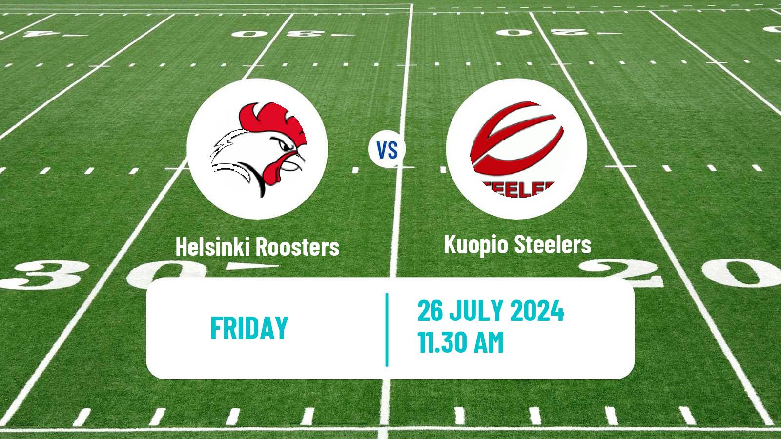 American football Finnish Vaahteraliiga Helsinki Roosters - Kuopio Steelers