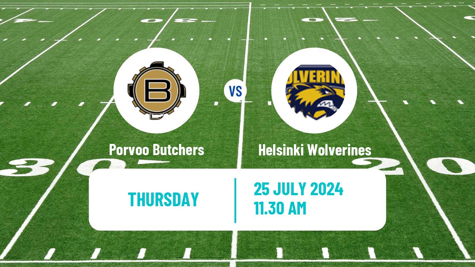 American football Finnish Vaahteraliiga Porvoo Butchers - Helsinki Wolverines