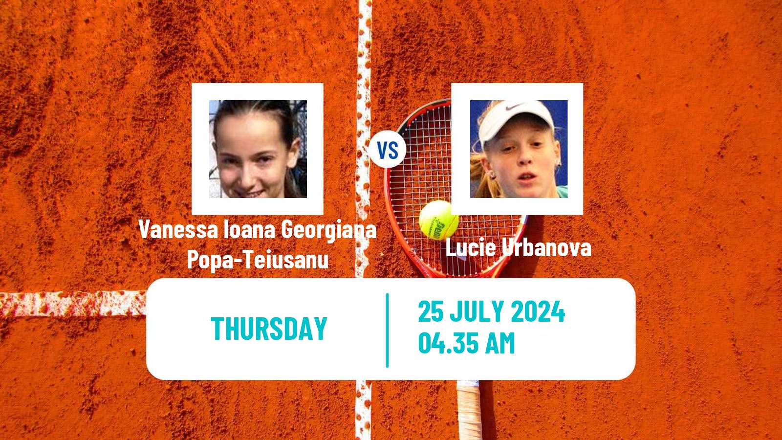Tennis ITF W15 Satu Mare Women Vanessa Ioana Georgiana Popa-Teiusanu - Lucie Urbanova