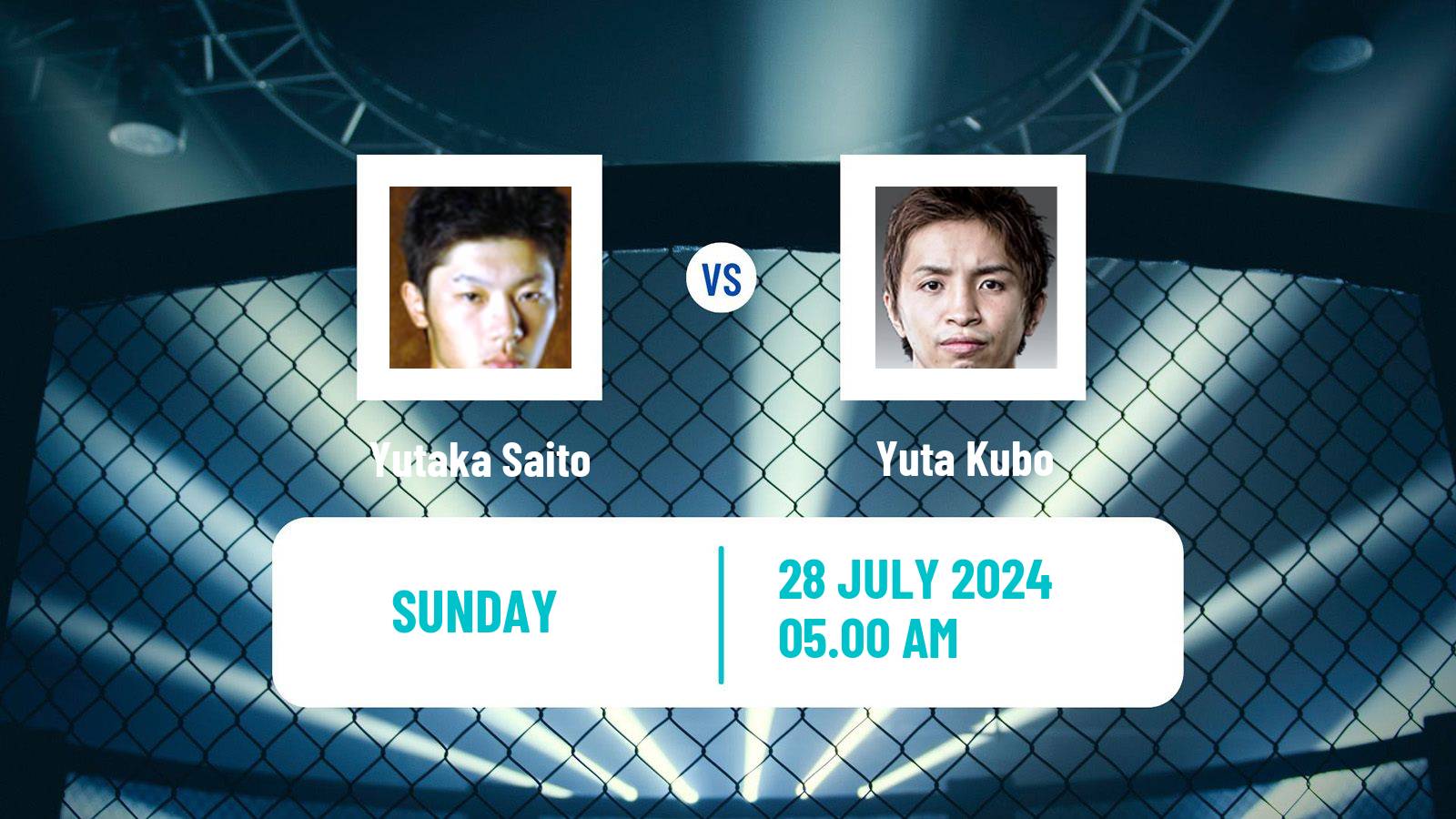 MMA Featherweight Rizin Men Yutaka Saito - Yuta Kubo