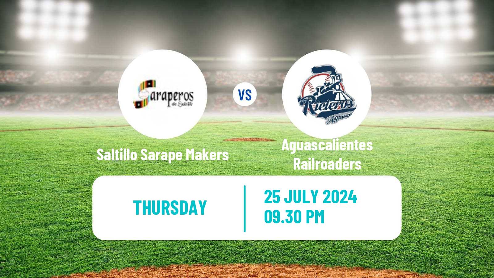 Baseball LMB Saltillo Sarape Makers - Aguascalientes Railroaders