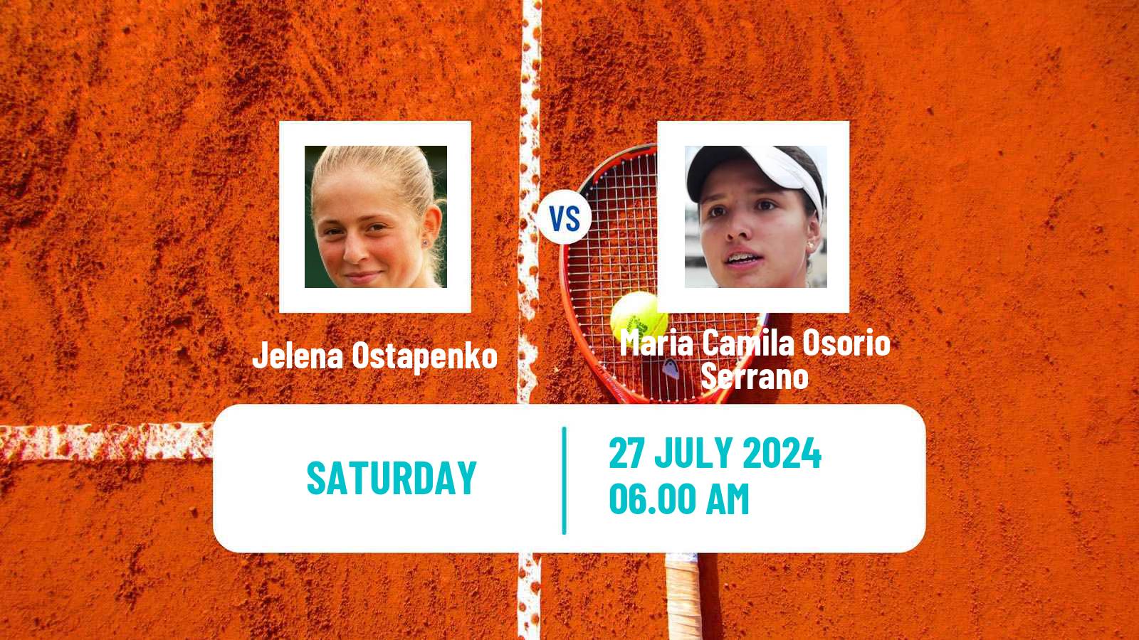 Tennis WTA Olympic Games Jelena Ostapenko - Maria Camila Osorio Serrano