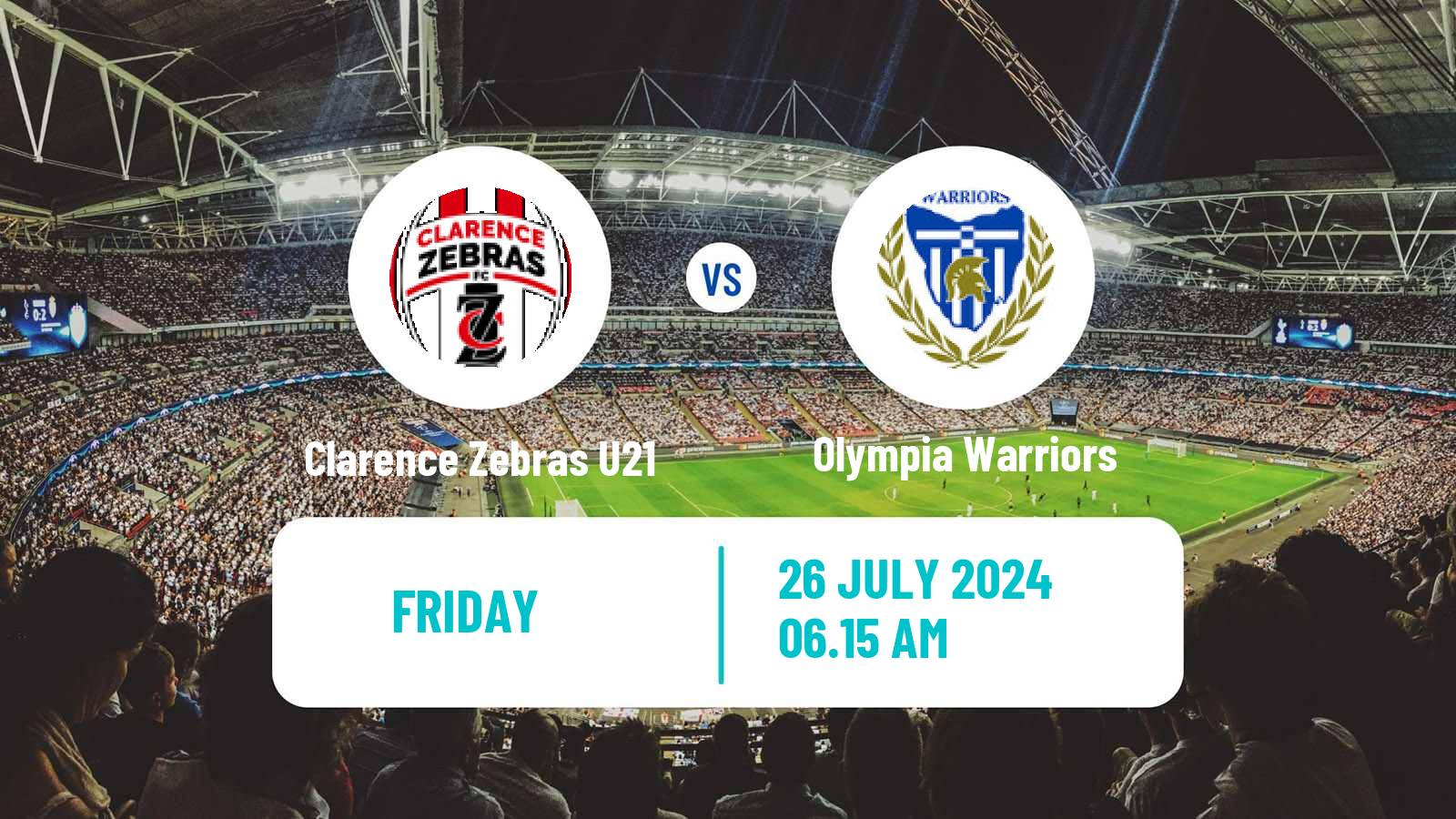 Soccer Australian Tasmania Southern Championship Clarence Zebras U21 - Olympia Warriors