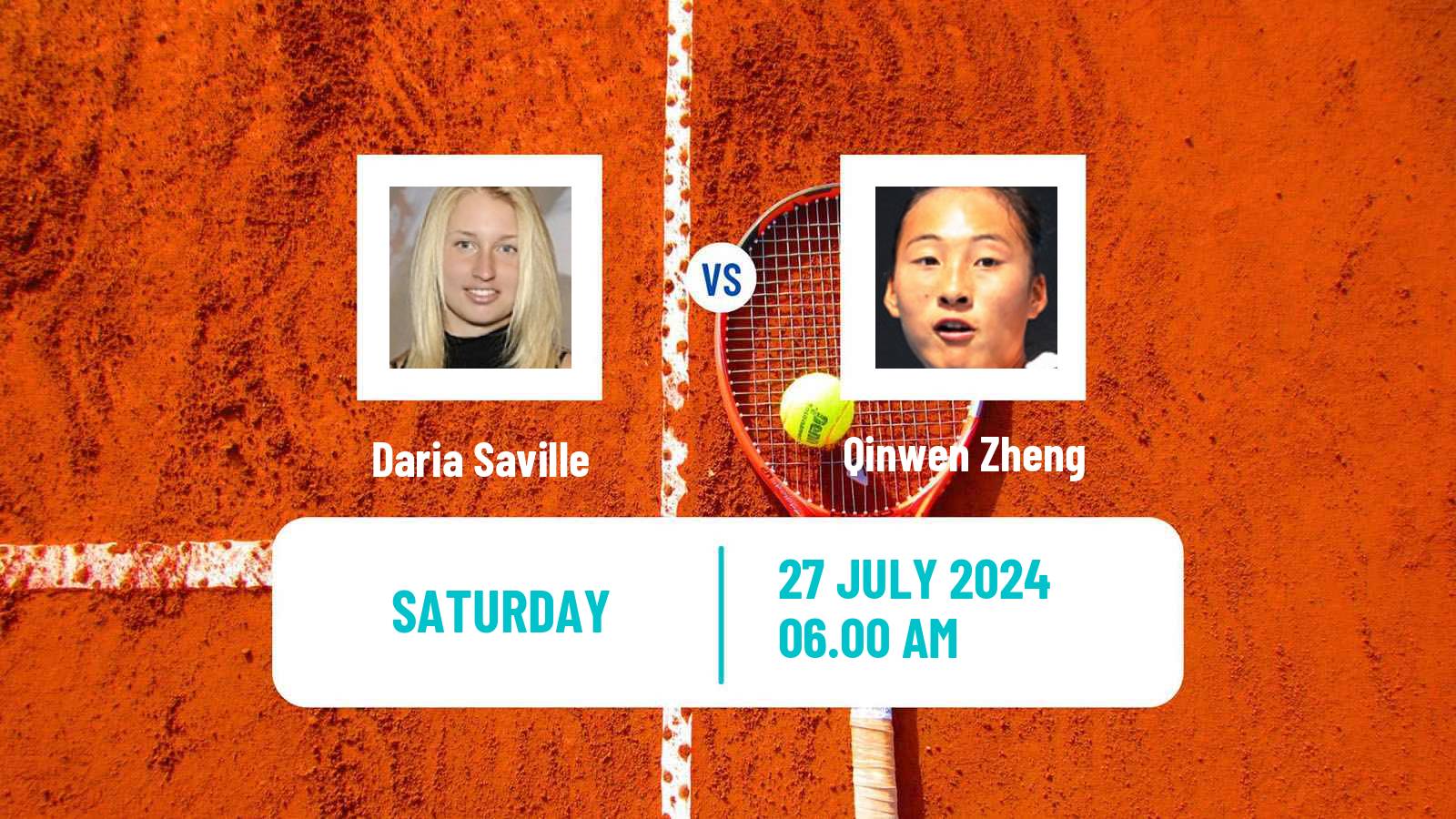 Tennis WTA Olympic Games Daria Saville - Qinwen Zheng