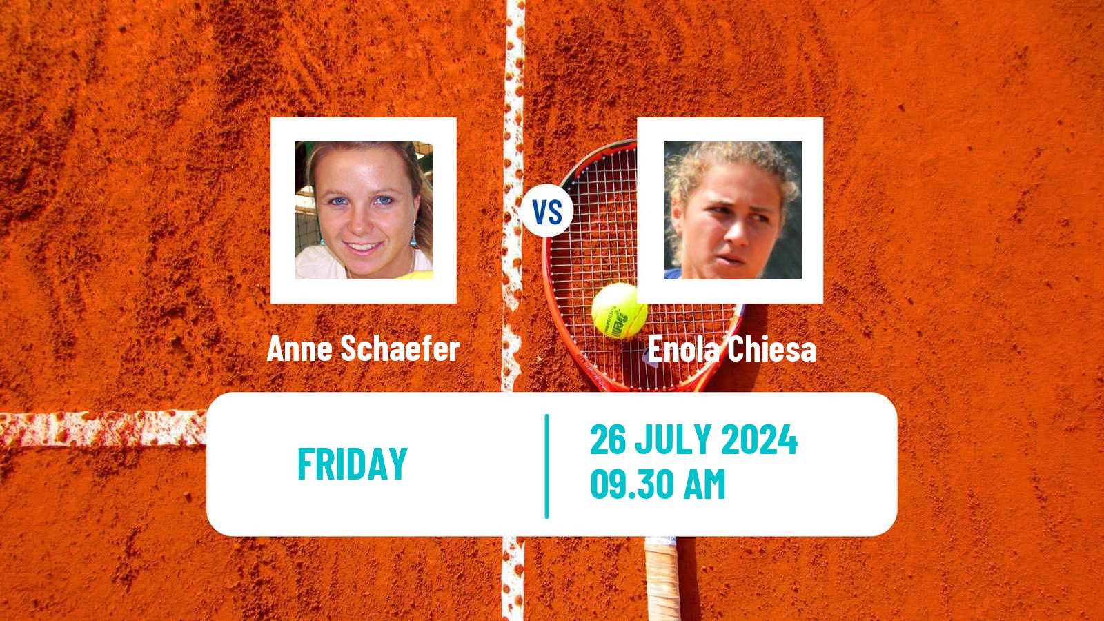 Tennis ITF W15 Viserba Women Anne Schaefer - Enola Chiesa