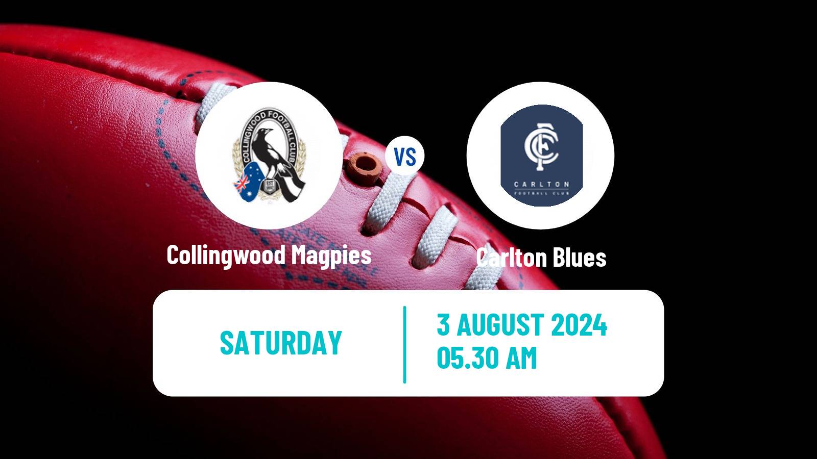 Aussie rules AFL Collingwood Magpies - Carlton Blues