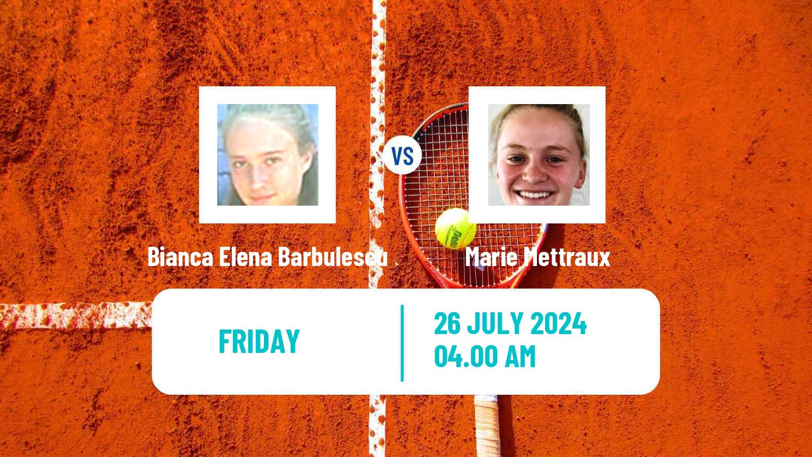 Tennis ITF W15 Satu Mare Women Bianca Elena Barbulescu - Marie Mettraux
