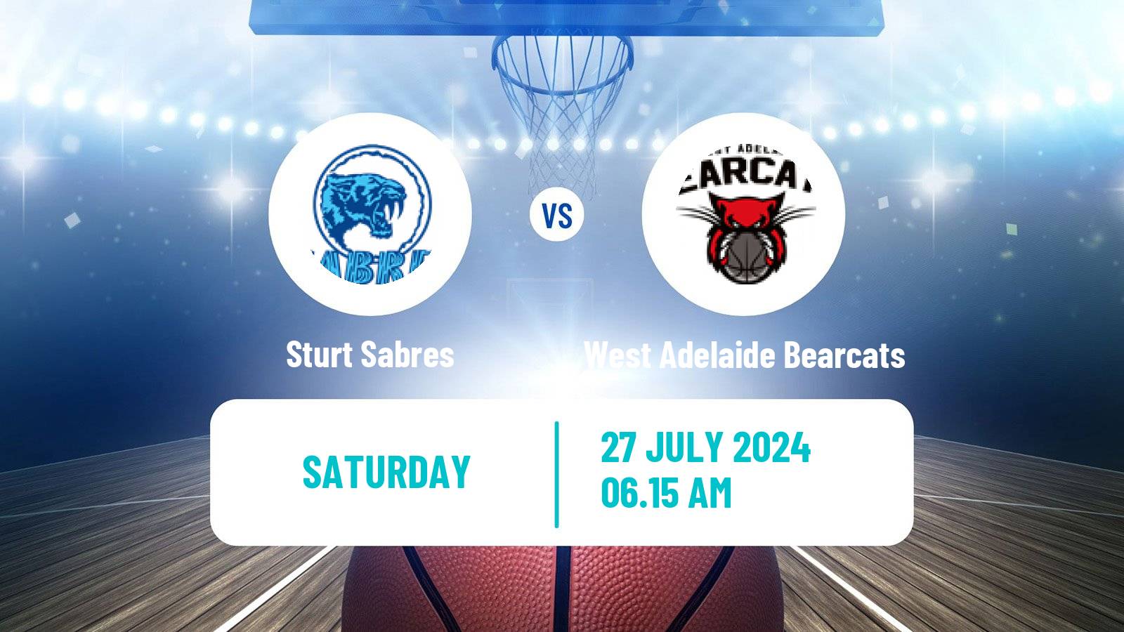 Basketball Australian NBL1 Central Sturt Sabres - West Adelaide Bearcats