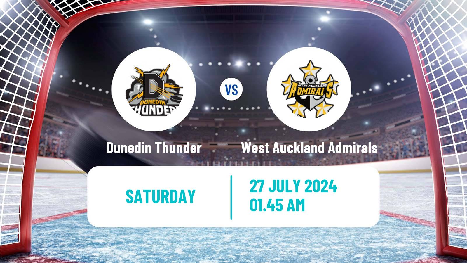 Hockey New Zealand NZIHL Dunedin Thunder - West Auckland Admirals