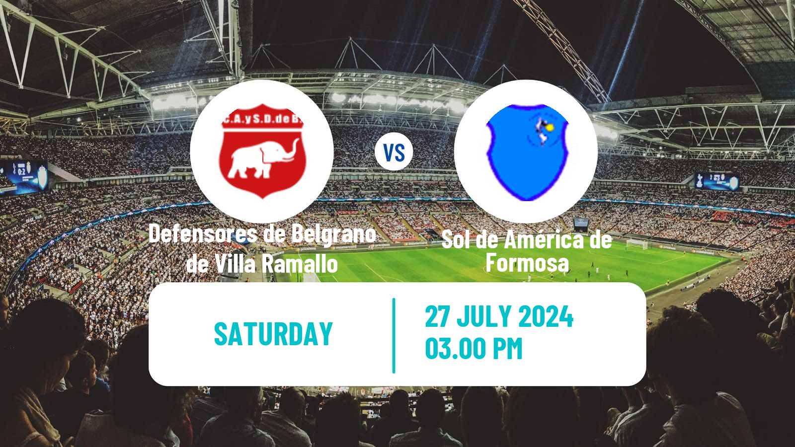 Soccer Argentinian Torneo Federal Defensores de Belgrano de Villa Ramallo - Sol de América de Formosa