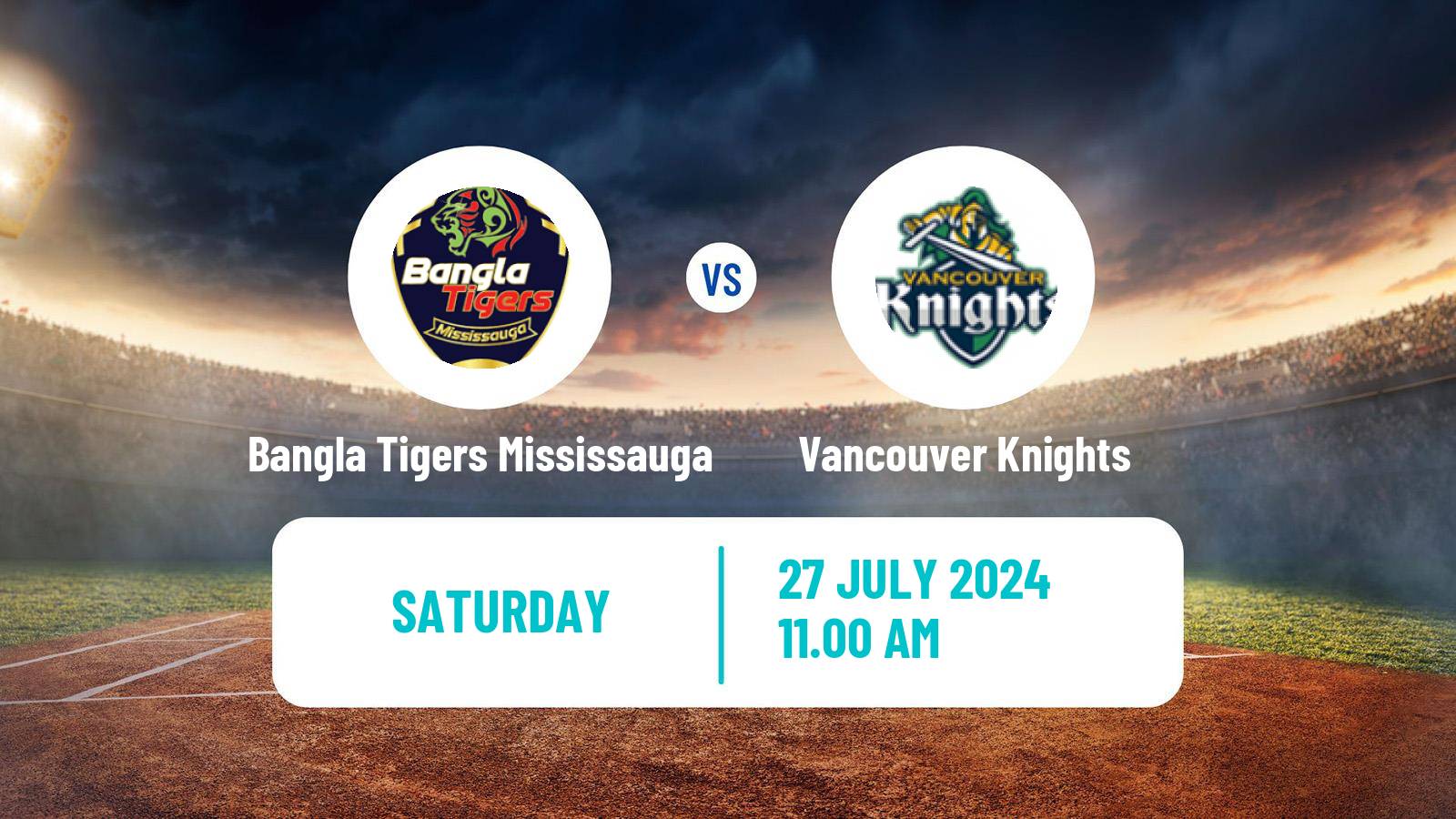 Cricket Canadian Global T20 Bangla Tigers Mississauga - Vancouver Knights
