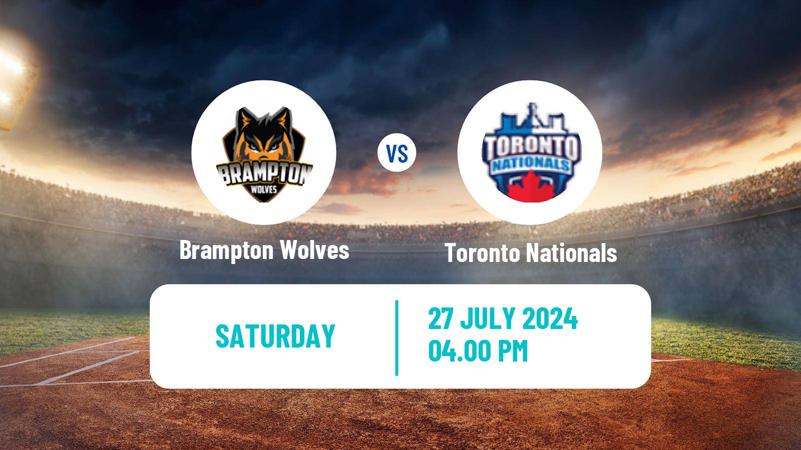 Cricket Canadian Global T20 Brampton Wolves - Toronto Nationals