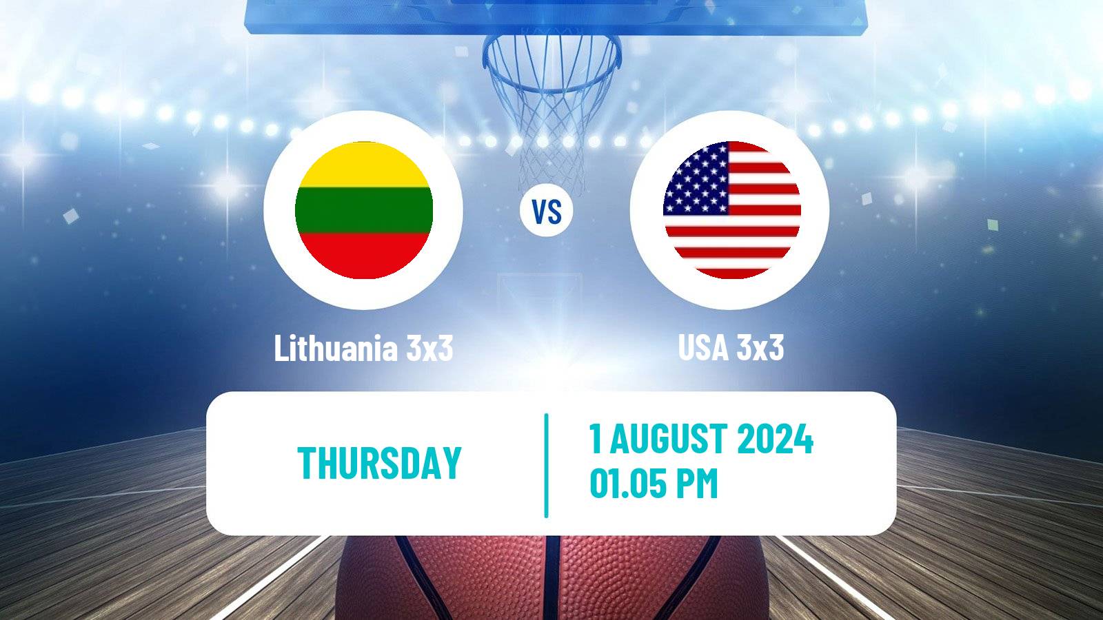 Basketball Olympic Games Basketball 3x3 Lithuania 3x3 - USA 3x3