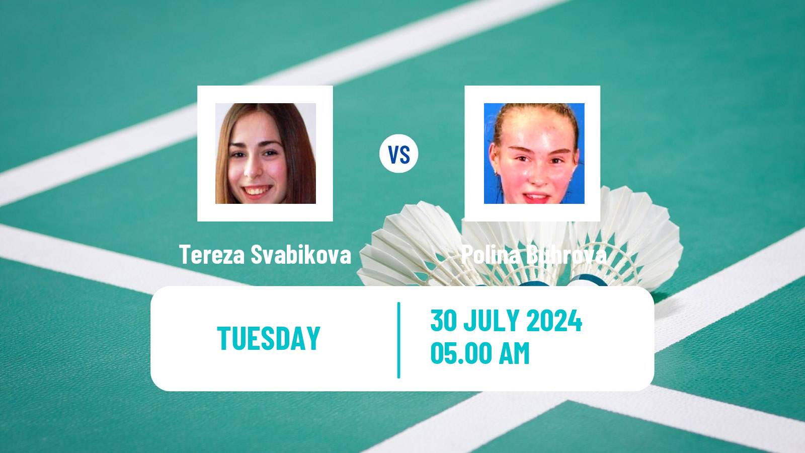 Badminton BWF Olympic Games Women Tereza Svabikova - Polina Buhrova