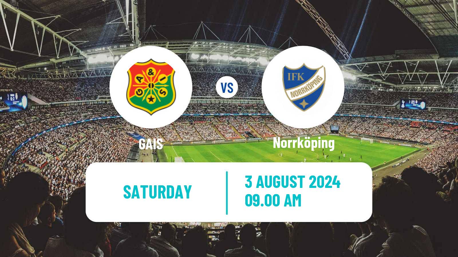 Soccer Swedish Allsvenskan GAIS - Norrköping