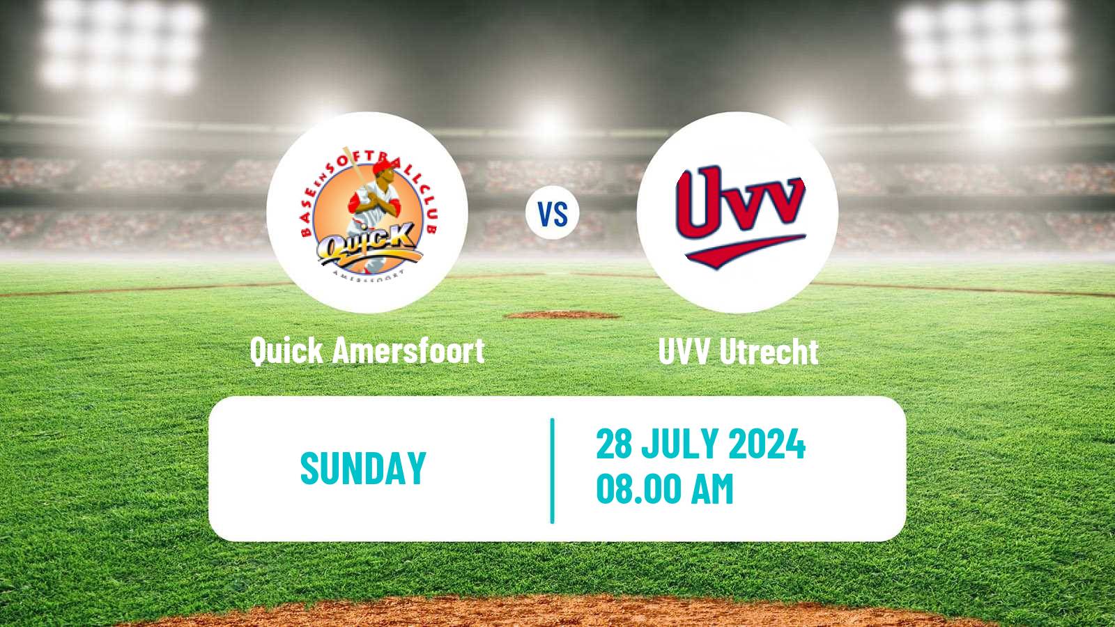 Baseball Dutch Hoofdklasse Baseball Quick Amersfoort - UVV Utrecht