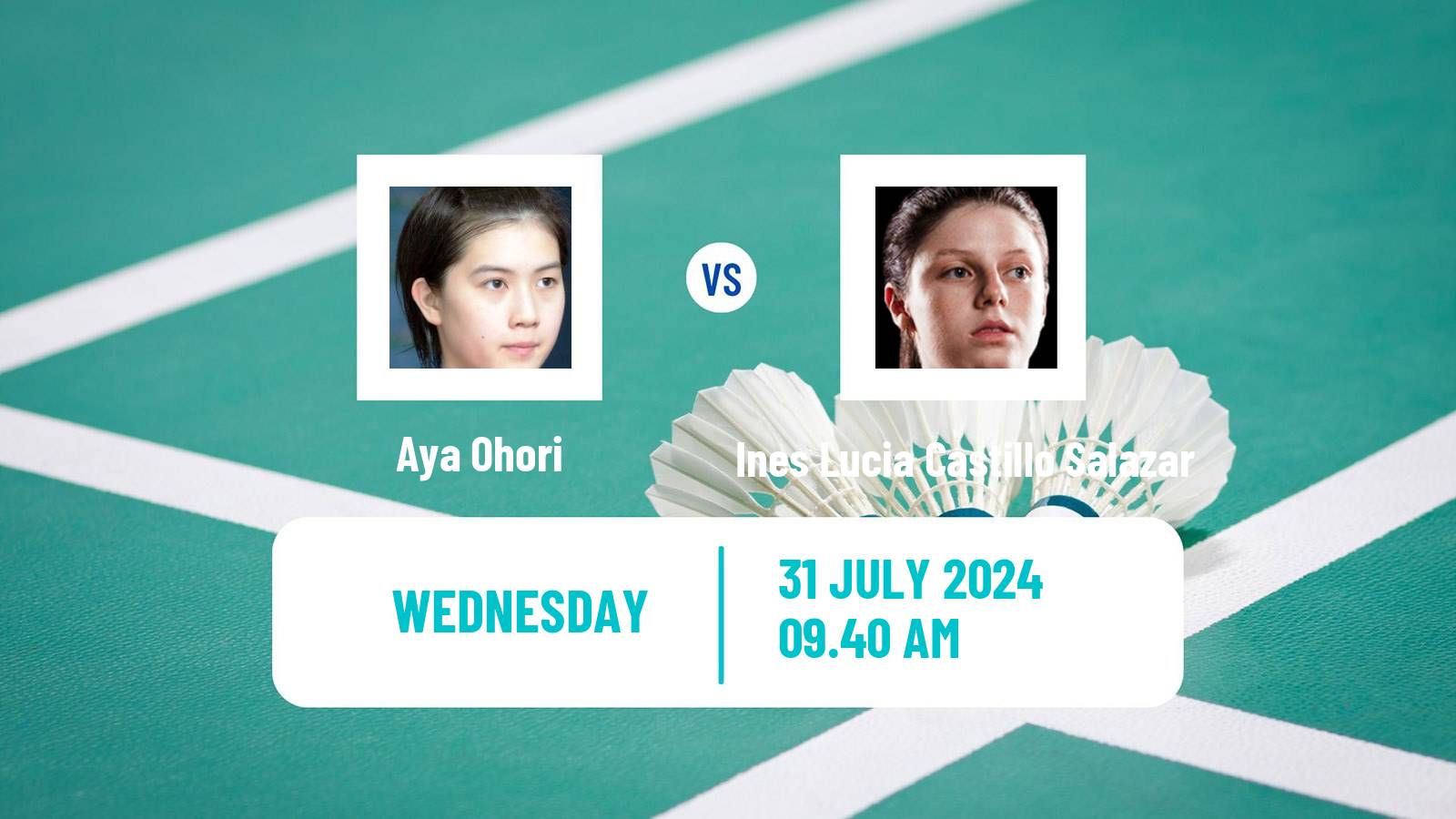 Badminton BWF Olympic Games Women Aya Ohori - Ines Lucia Castillo Salazar