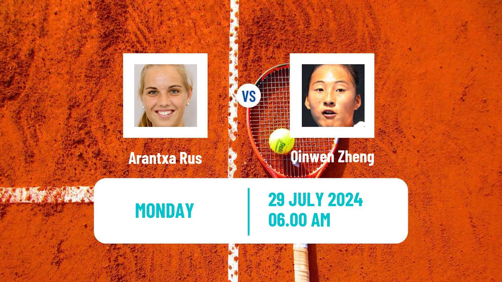 Tennis WTA Olympic Games Arantxa Rus - Qinwen Zheng