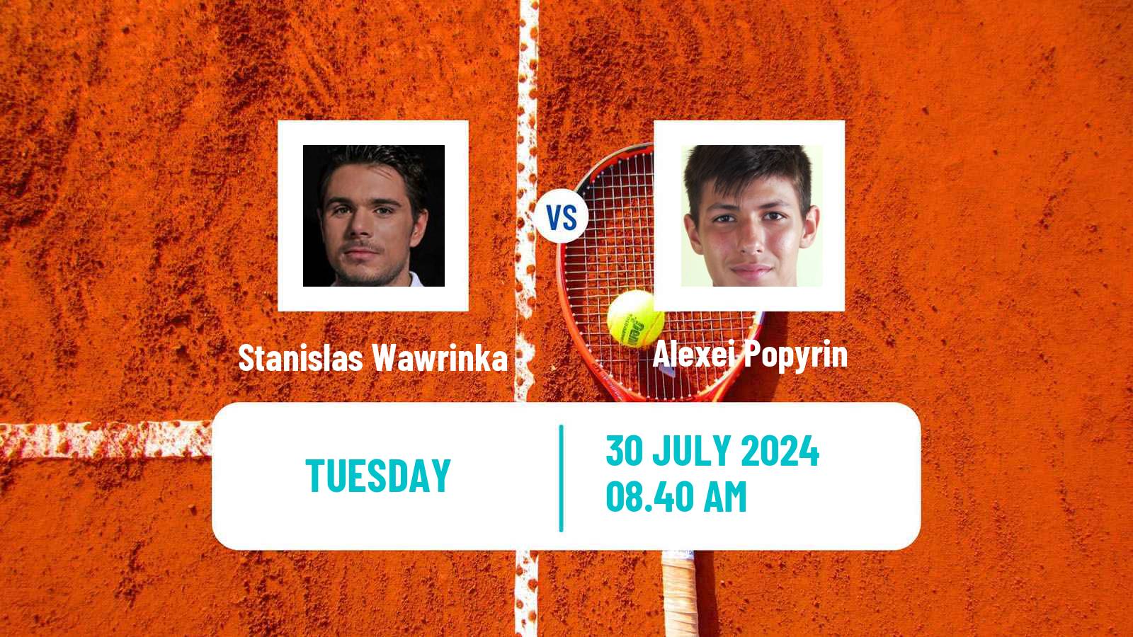 Tennis ATP Olympic Games Stanislas Wawrinka - Alexei Popyrin