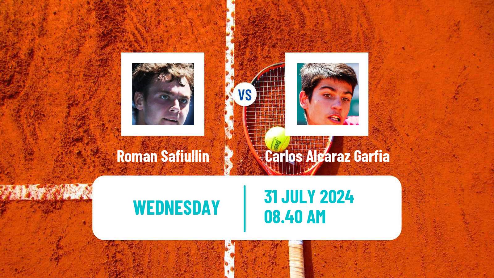 Tennis ATP Olympic Games Roman Safiullin - Carlos Alcaraz Garfia