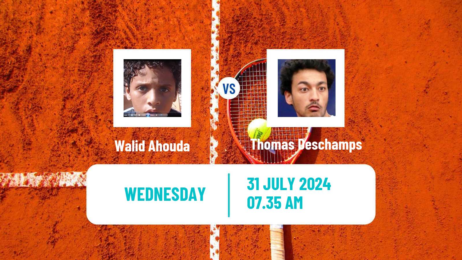 Tennis ITF M15 Monastir 31 Men Walid Ahouda - Thomas Deschamps