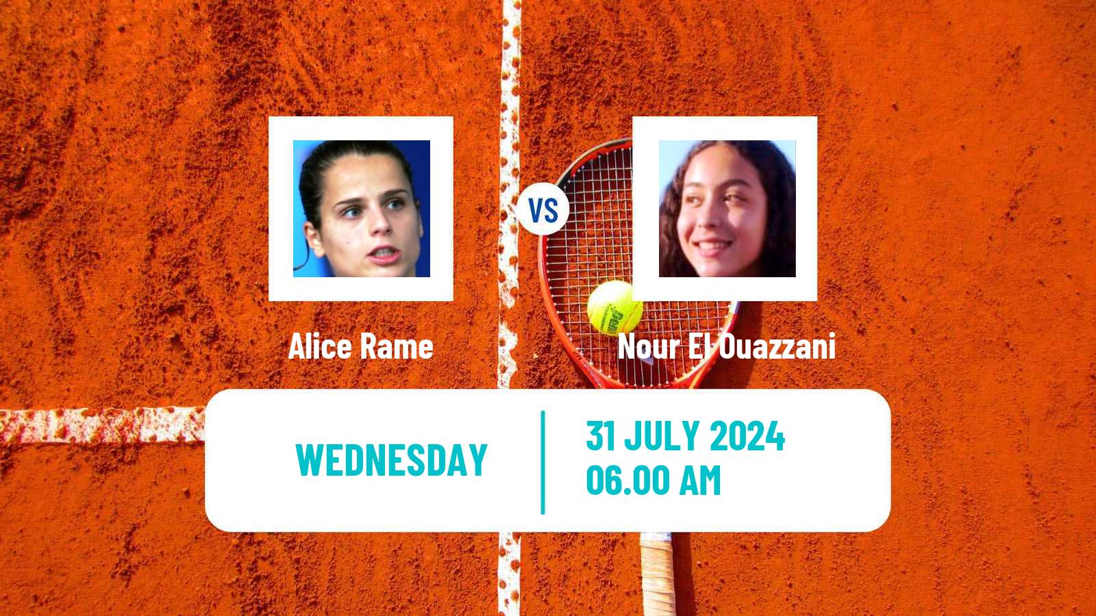 Tennis ITF W35 Mohammedia Women Alice Rame - Nour El Ouazzani