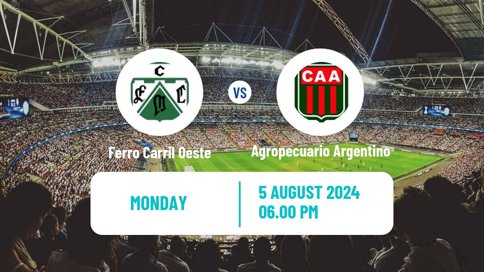 Soccer Argentinian Primera Nacional Ferro Carril Oeste - Agropecuario Argentino