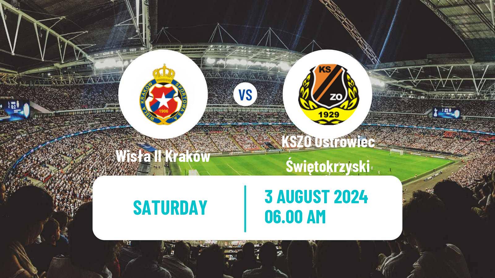 Soccer Polish Division 3 - Group IV Wisła II Kraków - KSZO Ostrowiec Świętokrzyski