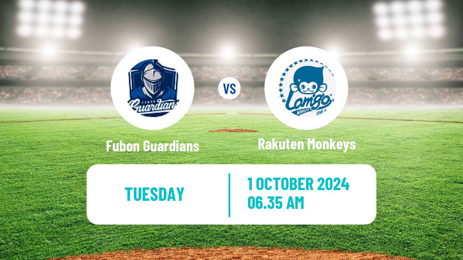 Baseball Taiwan CPBL Fubon Guardians - Rakuten Monkeys