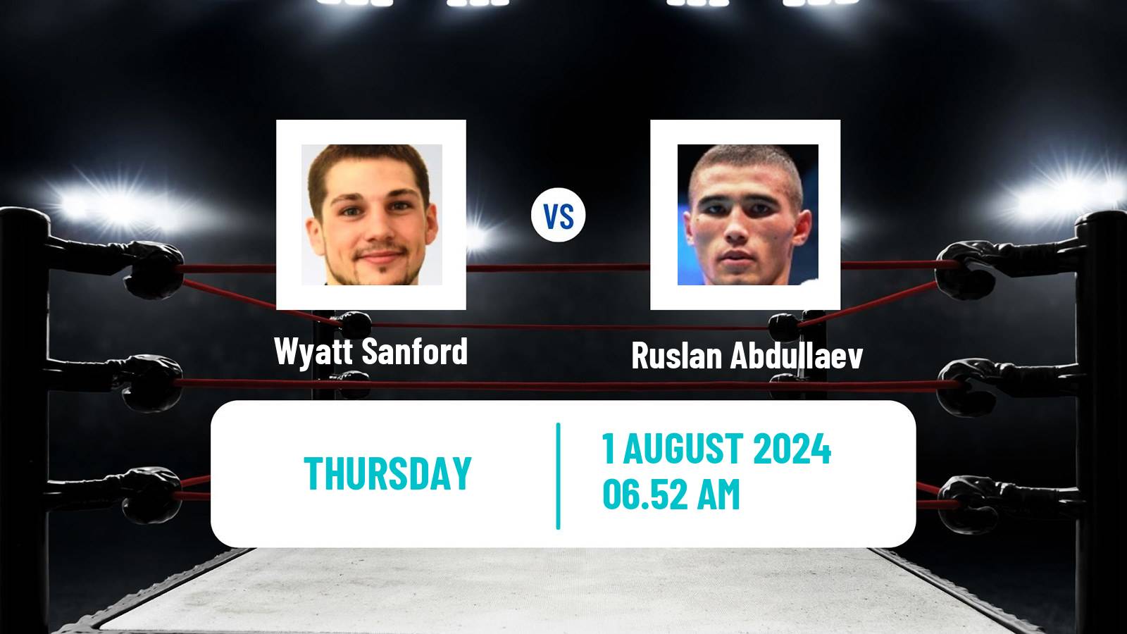 Boxing Lightweight Olympic Games Men Wyatt Sanford - Ruslan Abdullaev