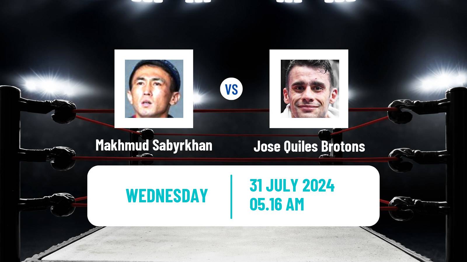 Boxing Featherweight Olympic Games Men Makhmud Sabyrkhan - Jose Quiles Brotons