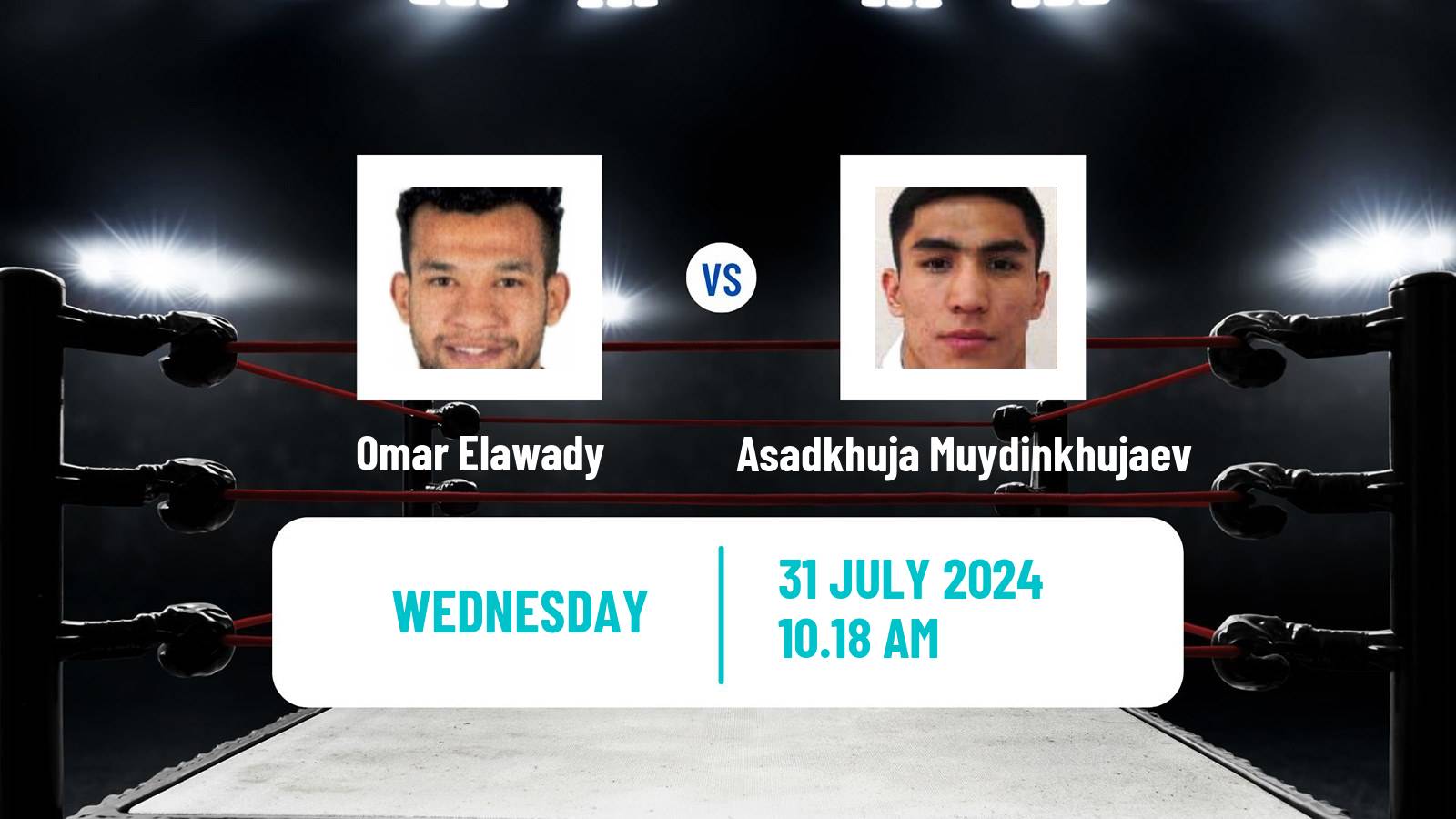 Boxing Welterweight Olympic Games Men Omar Elawady - Asadkhuja Muydinkhujaev