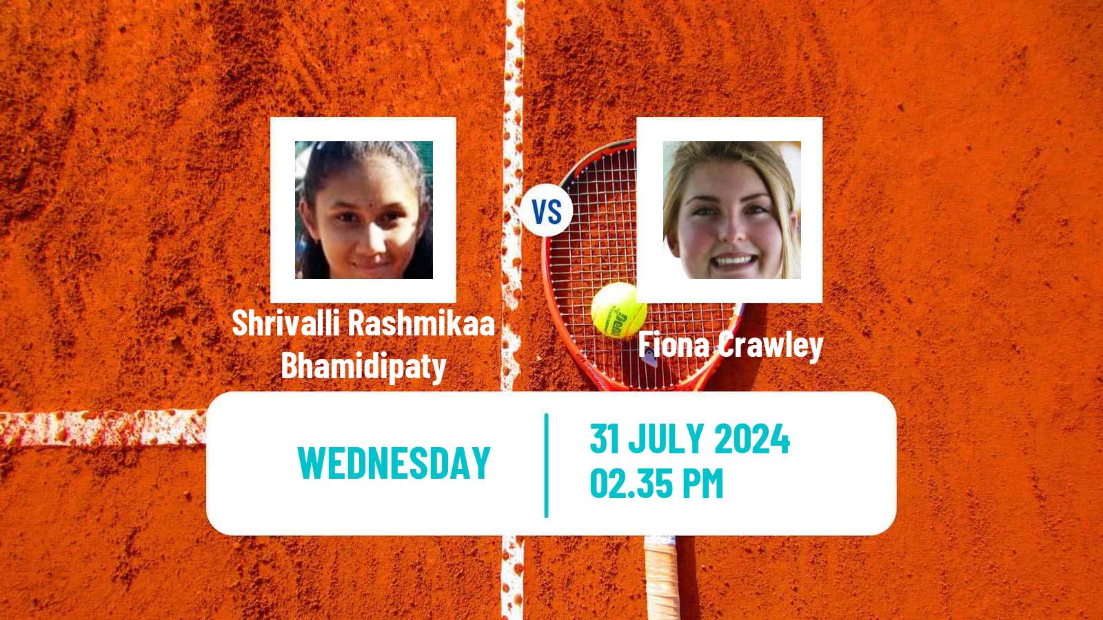 Tennis ITF W75 Lexington Ky Women Shrivalli Rashmikaa Bhamidipaty - Fiona Crawley