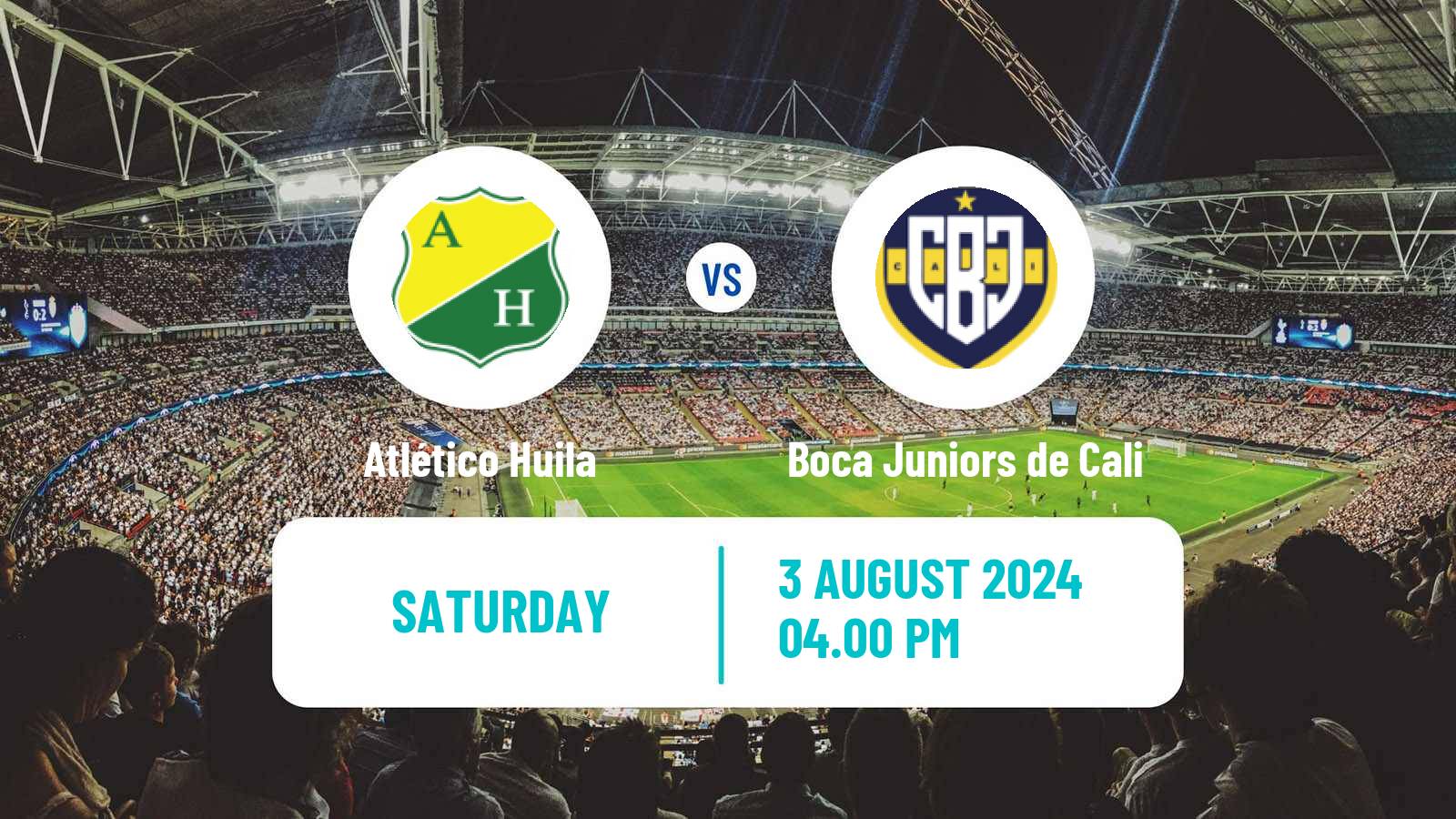 Soccer Colombian Primera B Atlético Huila - Boca Juniors de Cali