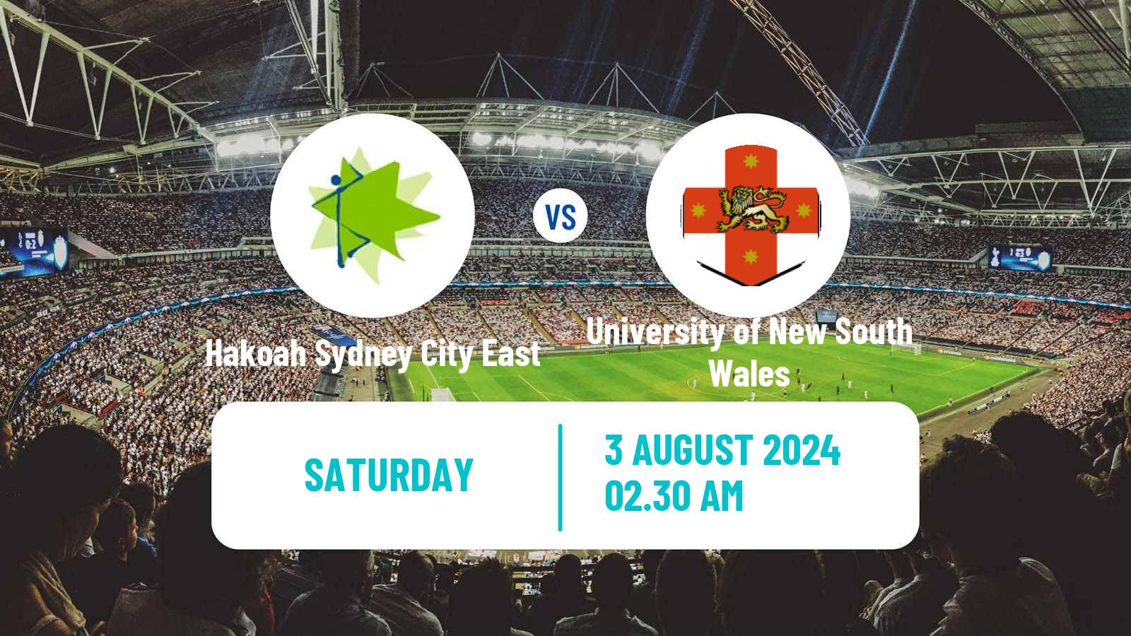 Soccer Australian NSW League One Hakoah Sydney City East - University of New South Wales