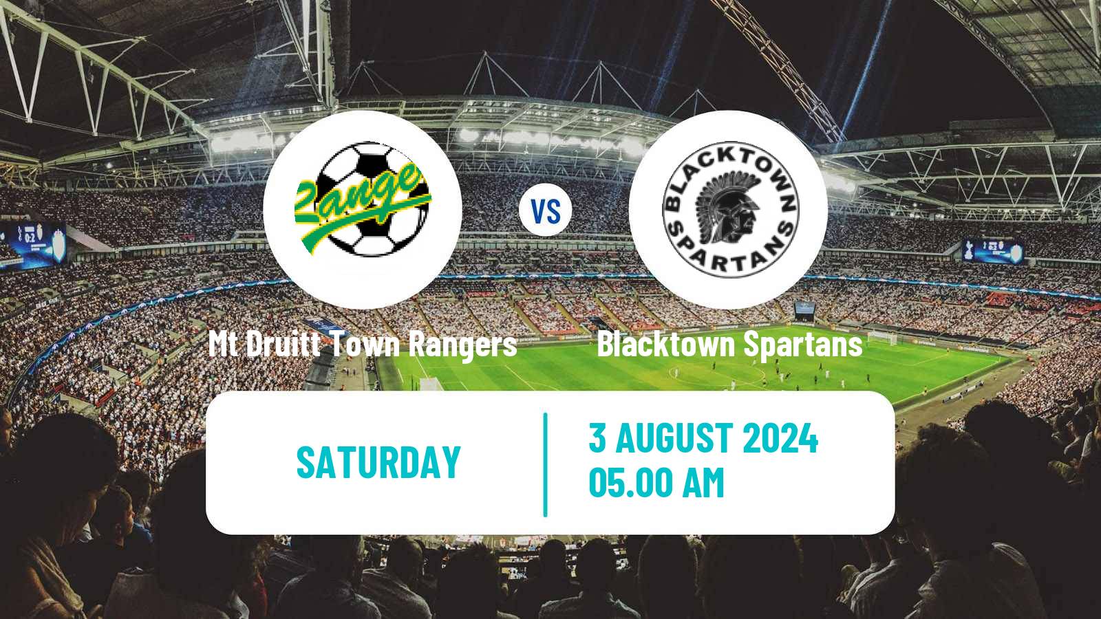 Soccer Australian NSW League One Mt Druitt Town Rangers - Blacktown Spartans