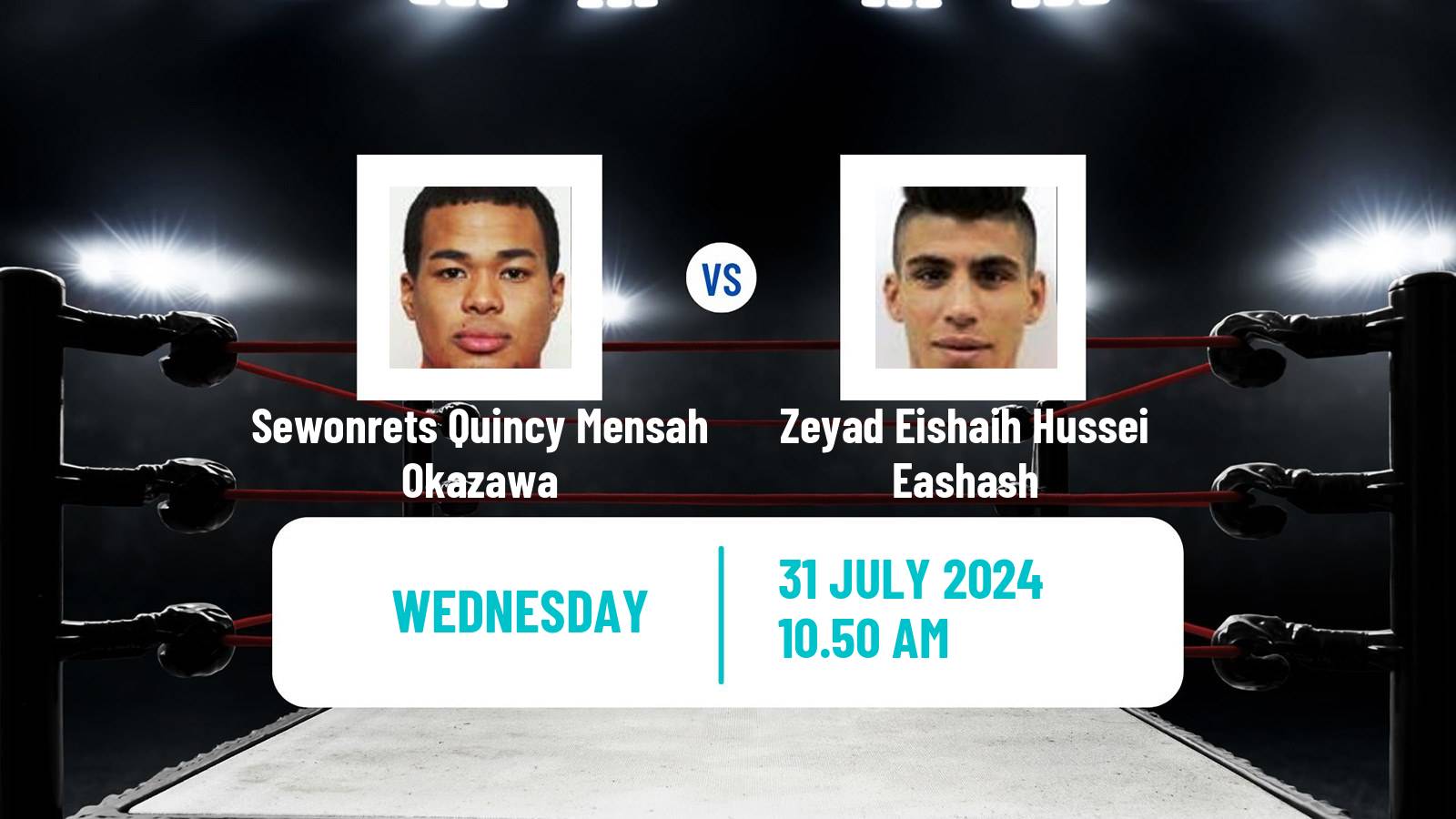 Boxing Welterweight Olympic Games Men Sewonrets Quincy Mensah Okazawa - Zeyad Eishaih Hussei Eashash