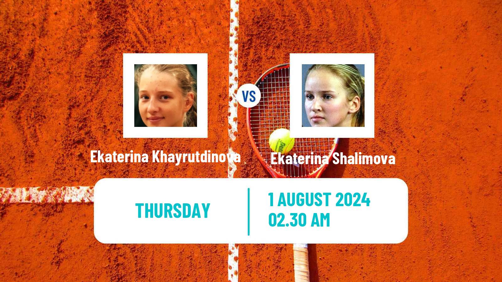 Tennis ITF W15 Ust Kamenogorsk Women Ekaterina Khayrutdinova - Ekaterina Shalimova