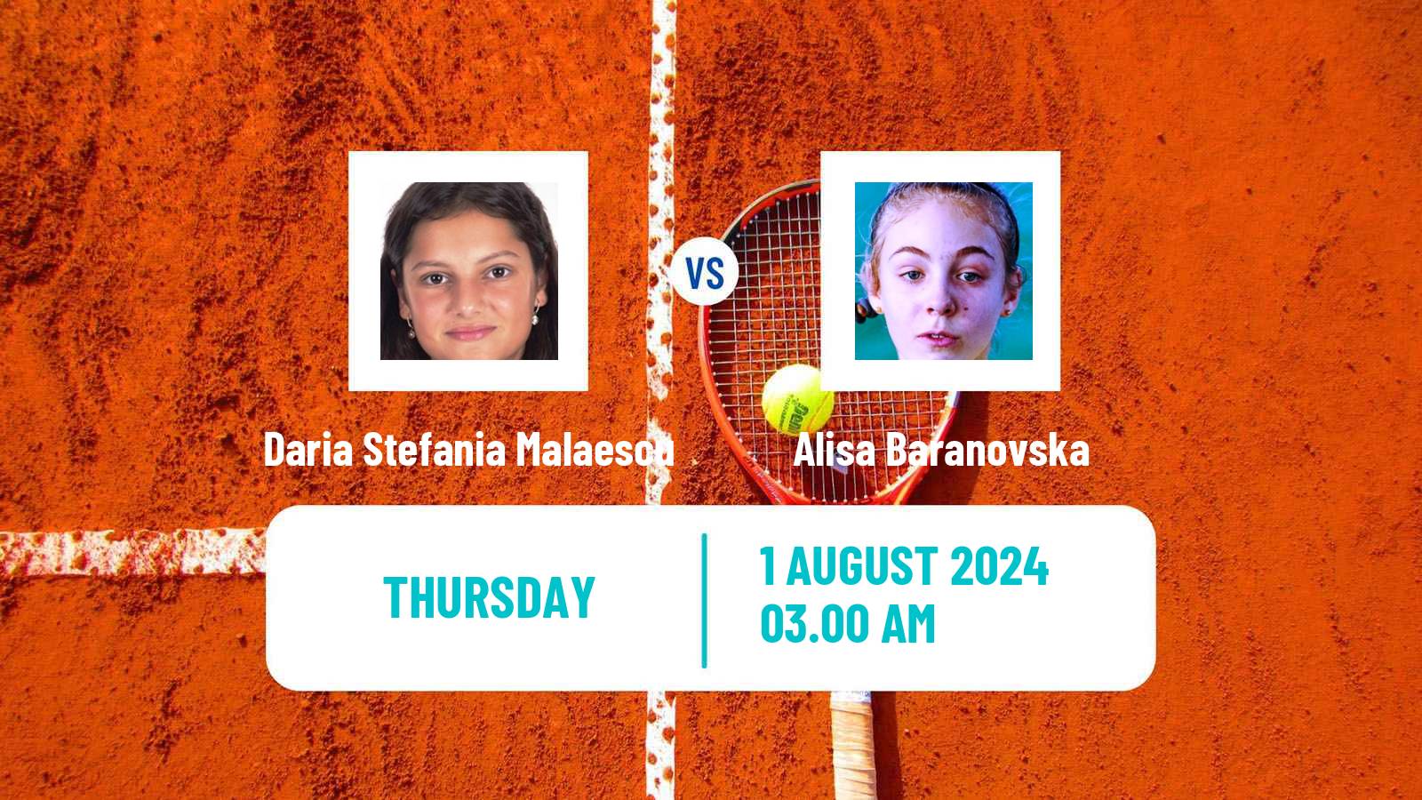 Tennis ITF W15 Brasov Women Daria Stefania Malaescu - Alisa Baranovska