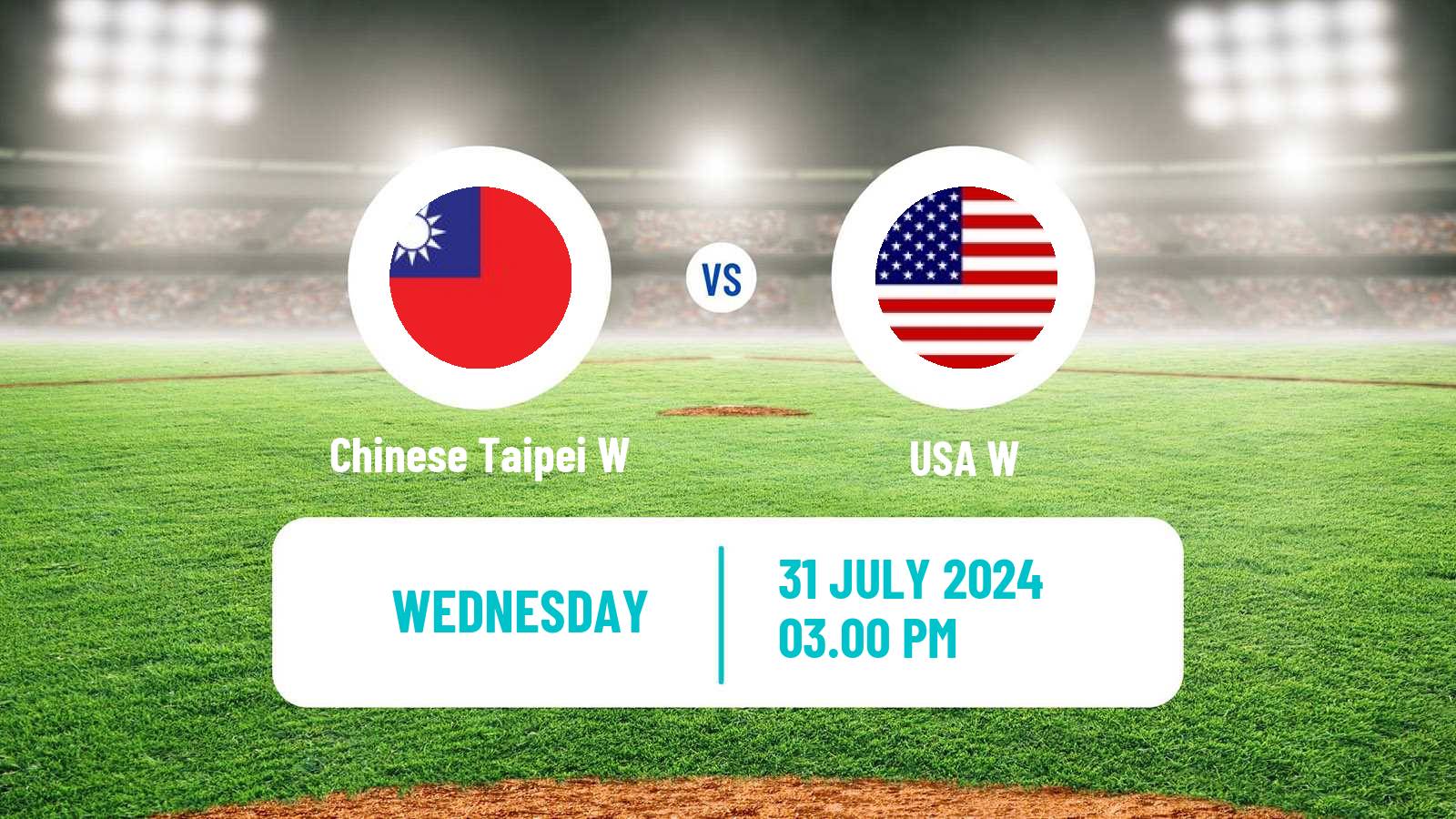 Baseball World Cup Baseball Women Chinese Taipei W - USA W